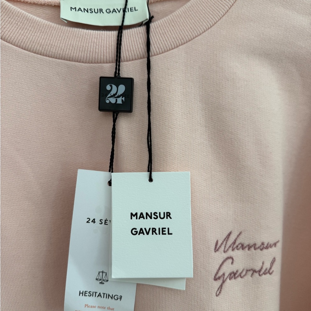 Mansur Gavriel Blush Pink Sweatshirt New Size M - Picture 3 of 5